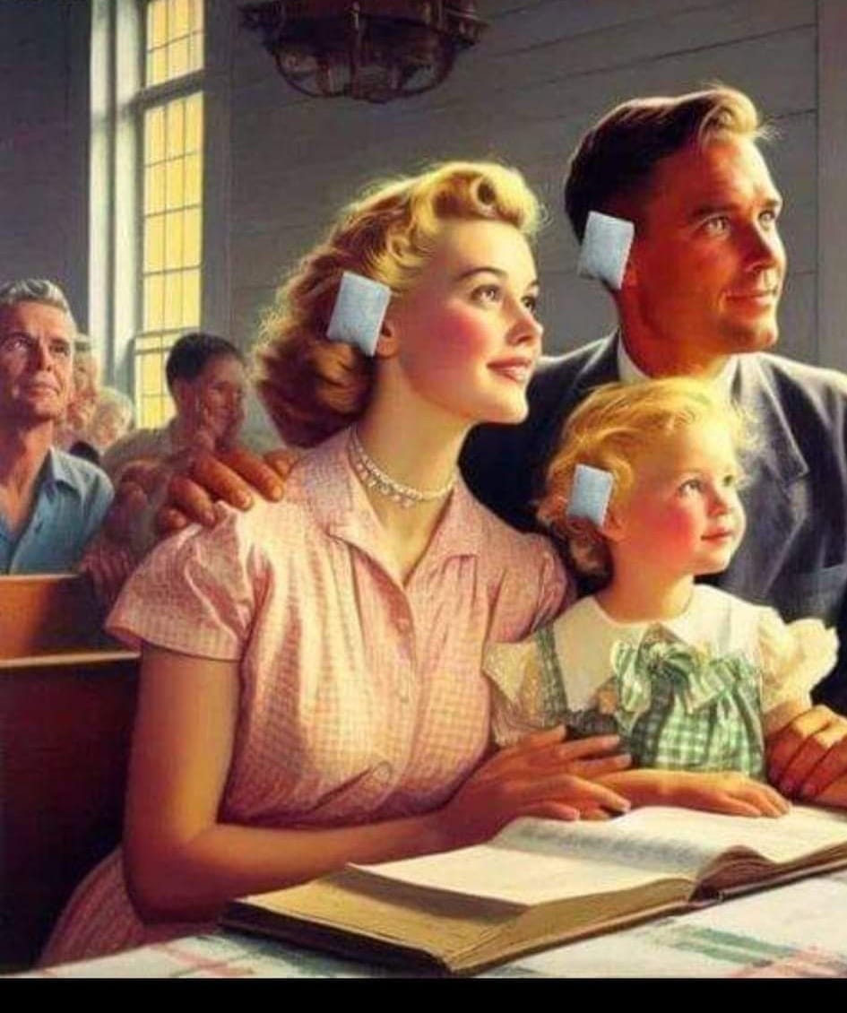 ear bandages maga family in church.jpg