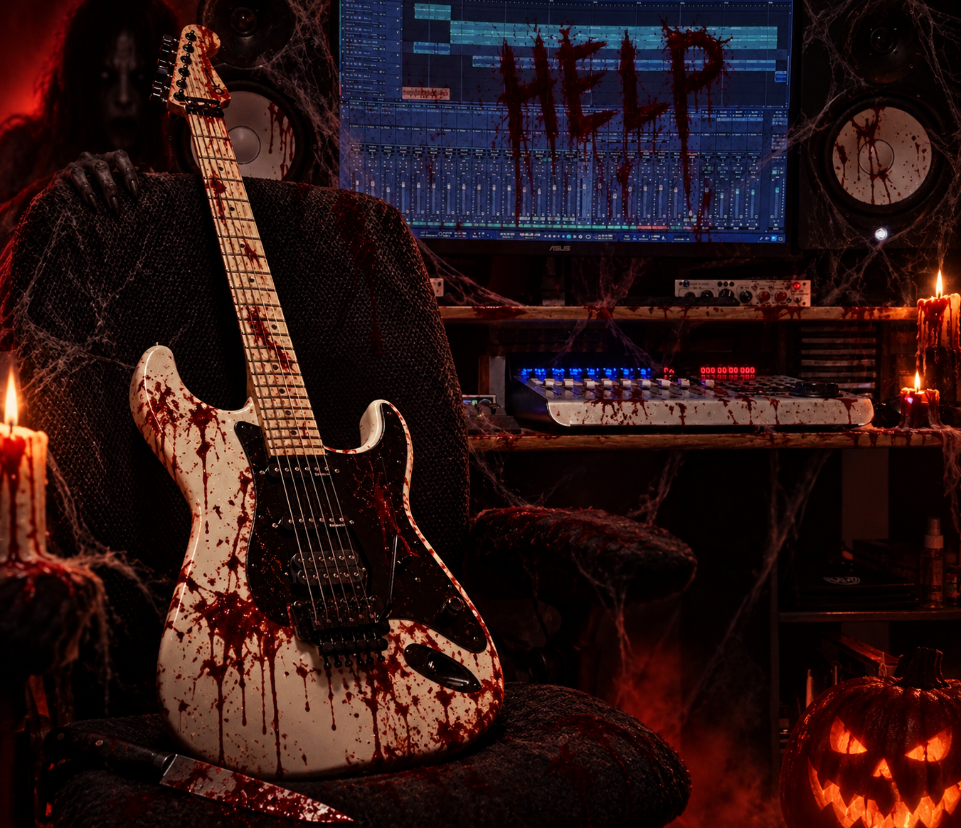 Haunted Studio_ Bloodstained Guitar and HELP.png