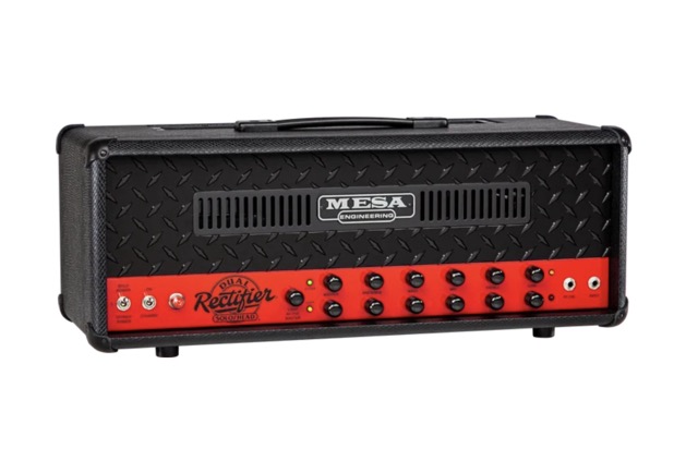 MesaBoogie '90s Dual Rectifier 100-watt Tube Head - Black Snake Vinyl, Rosso Scuderia Red Cha...jpeg